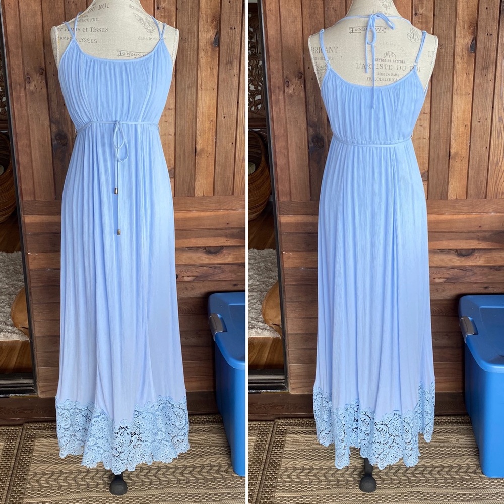 Motherhood Maternity Boho Long Dress M Blue